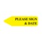 Nevs Labeling Flag - Imprinted - Please Sign & Date - Yellow - 9/16" x 2" NEV81124 - alternate 1